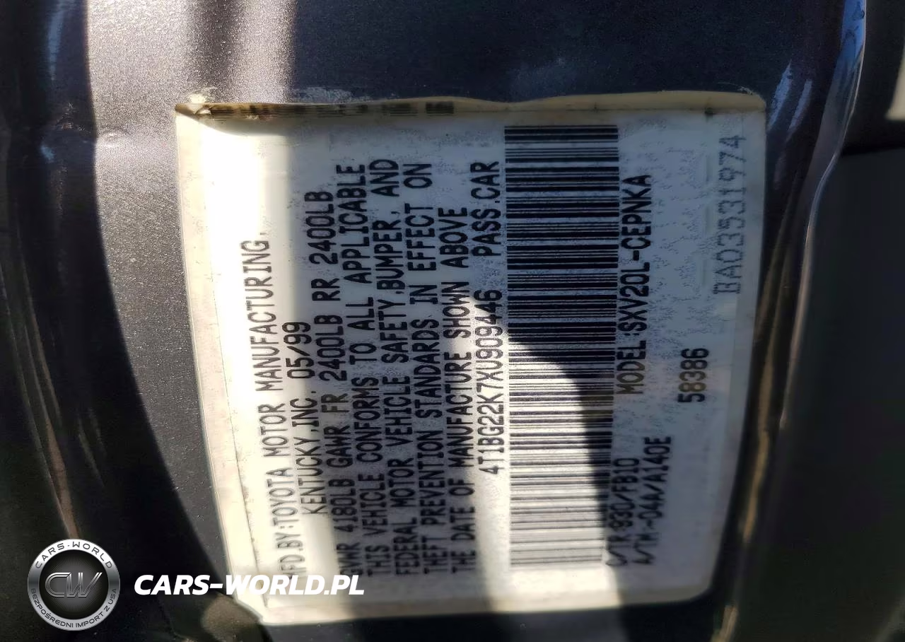 1999 Toyota Camry Le VIN:4T1BG22K7XU909446 - 13