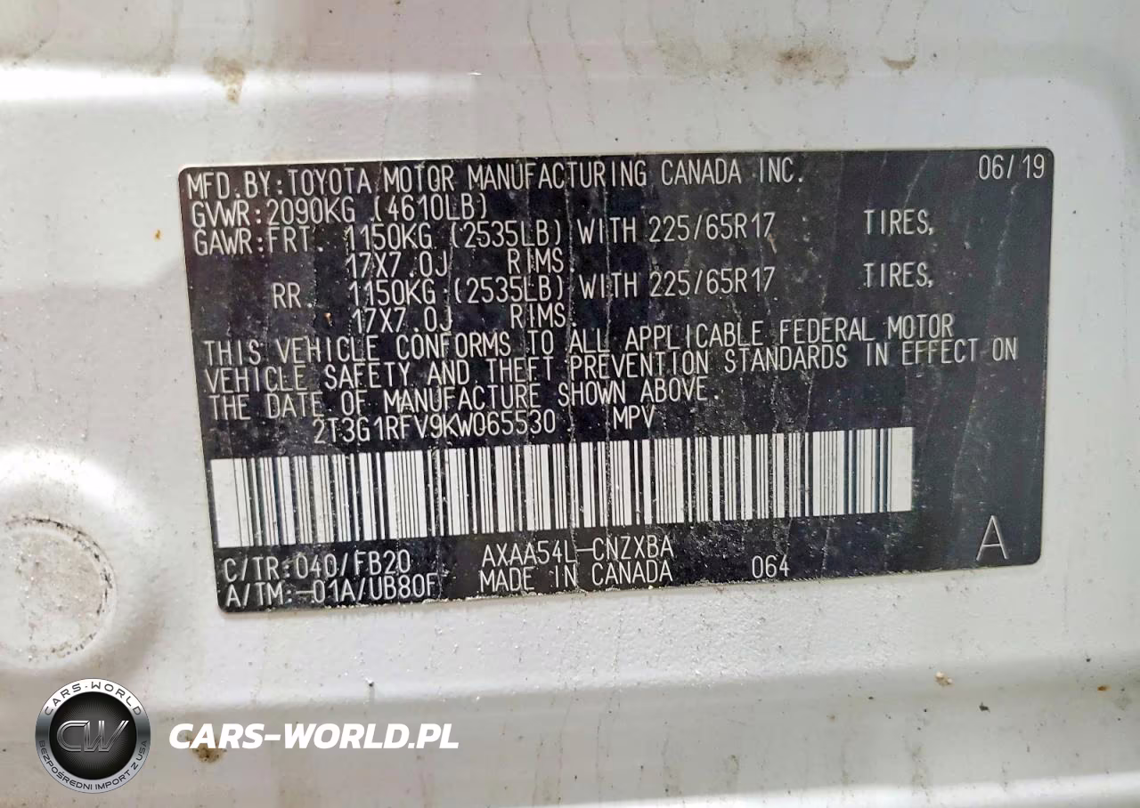 2019 Toyota Rav4 Le VIN:2T3G1RFV9KW065530 - 13