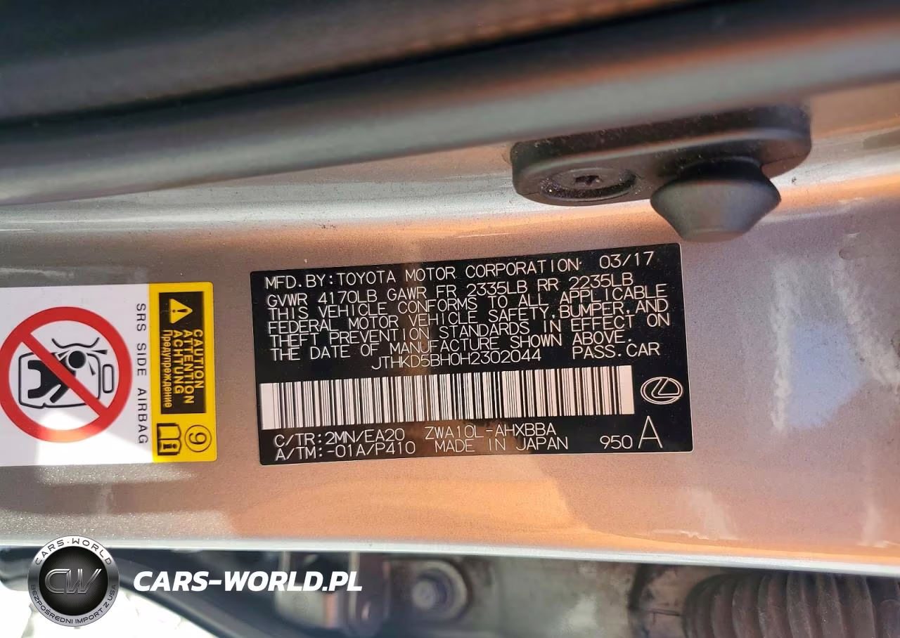 2017 Lexus Ct 200 VIN:JTHKD5BH0H2302044 - 12
