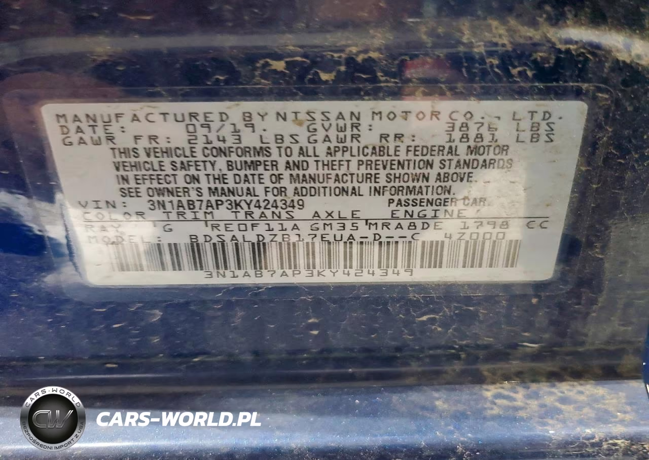 2019 Nissan Sentra Sv VIN:3N1AB7AP3KY424349 - 12