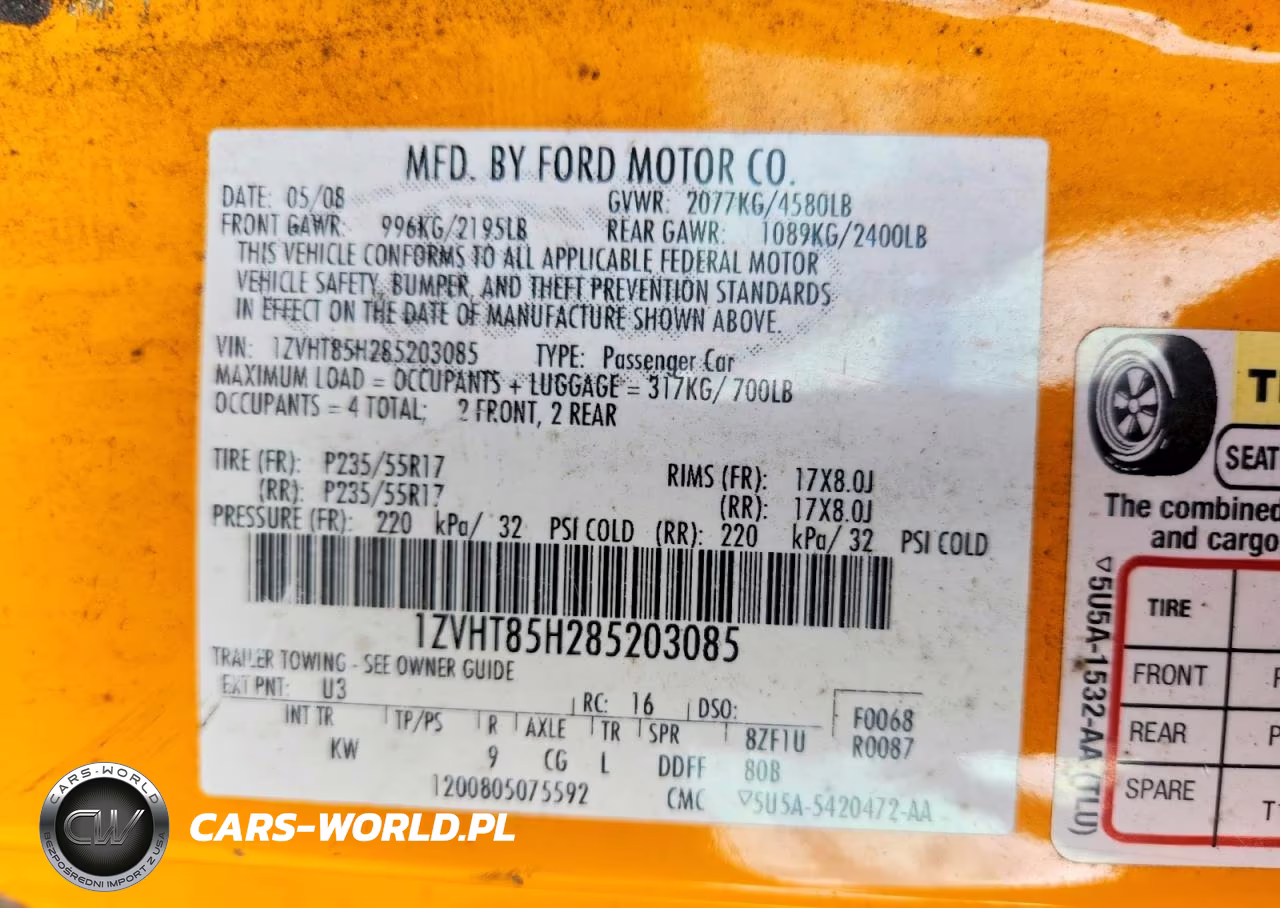 2008 Ford Mustang Gt VIN:1ZVHT85H285203085 - 12