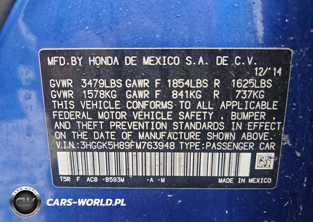 2015 Honda Fit Ex VIN:3HGGK5H89FM763948 - 13