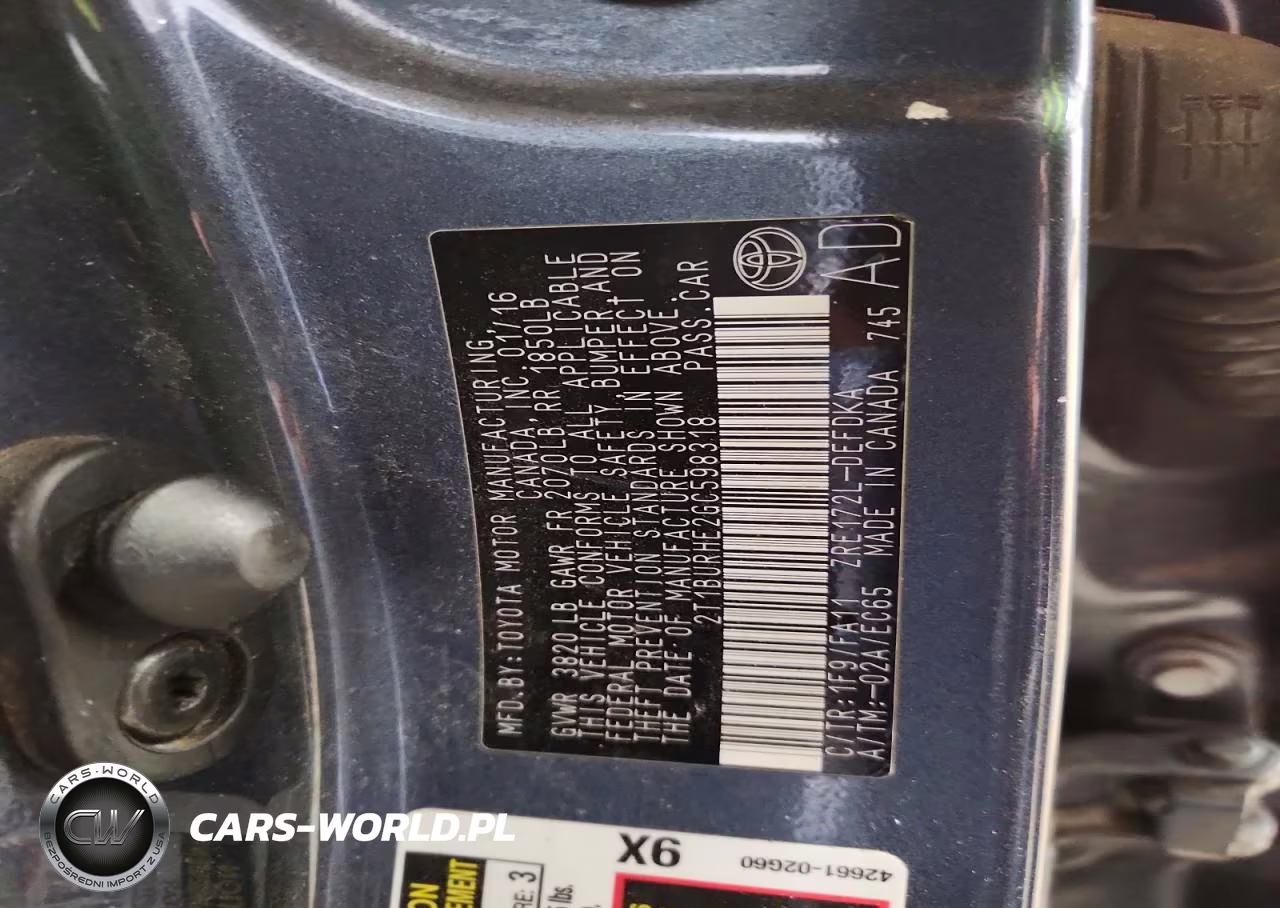 2016 Toyota Corolla L VIN:2T1BURHE2GC598318 - 12