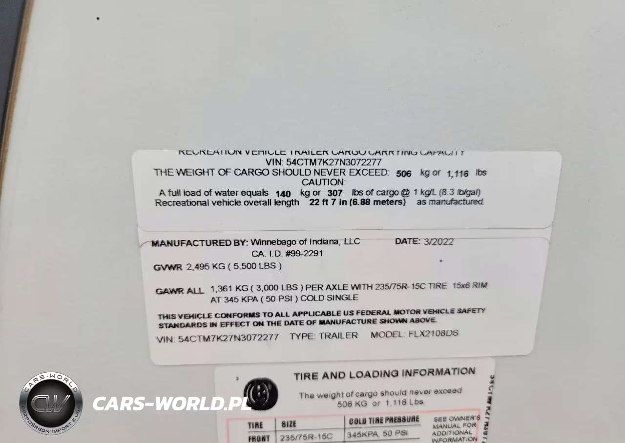 2022 Winnebago Minnie Flx Camper VIN:54CTM7K27N3072277 - 10