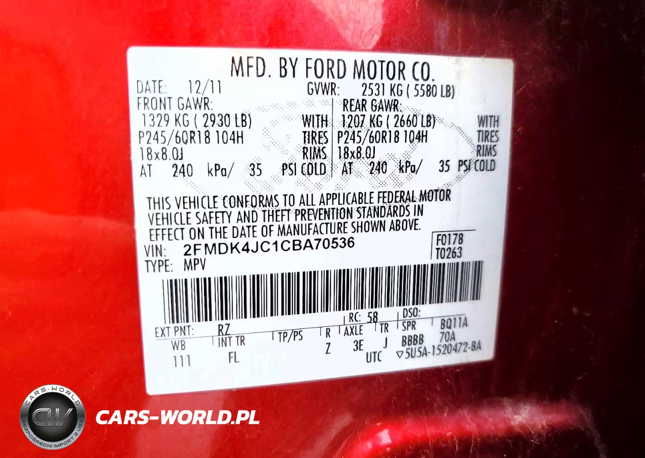 2012 Ford Edge Sel VIN:2FMDK4JC1CBA70536 - 14