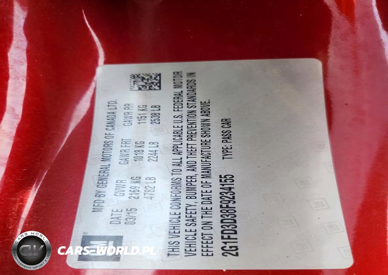 2015 Chevrolet Camaro Lt VIN:2G1FD3D38F9234155 - 13