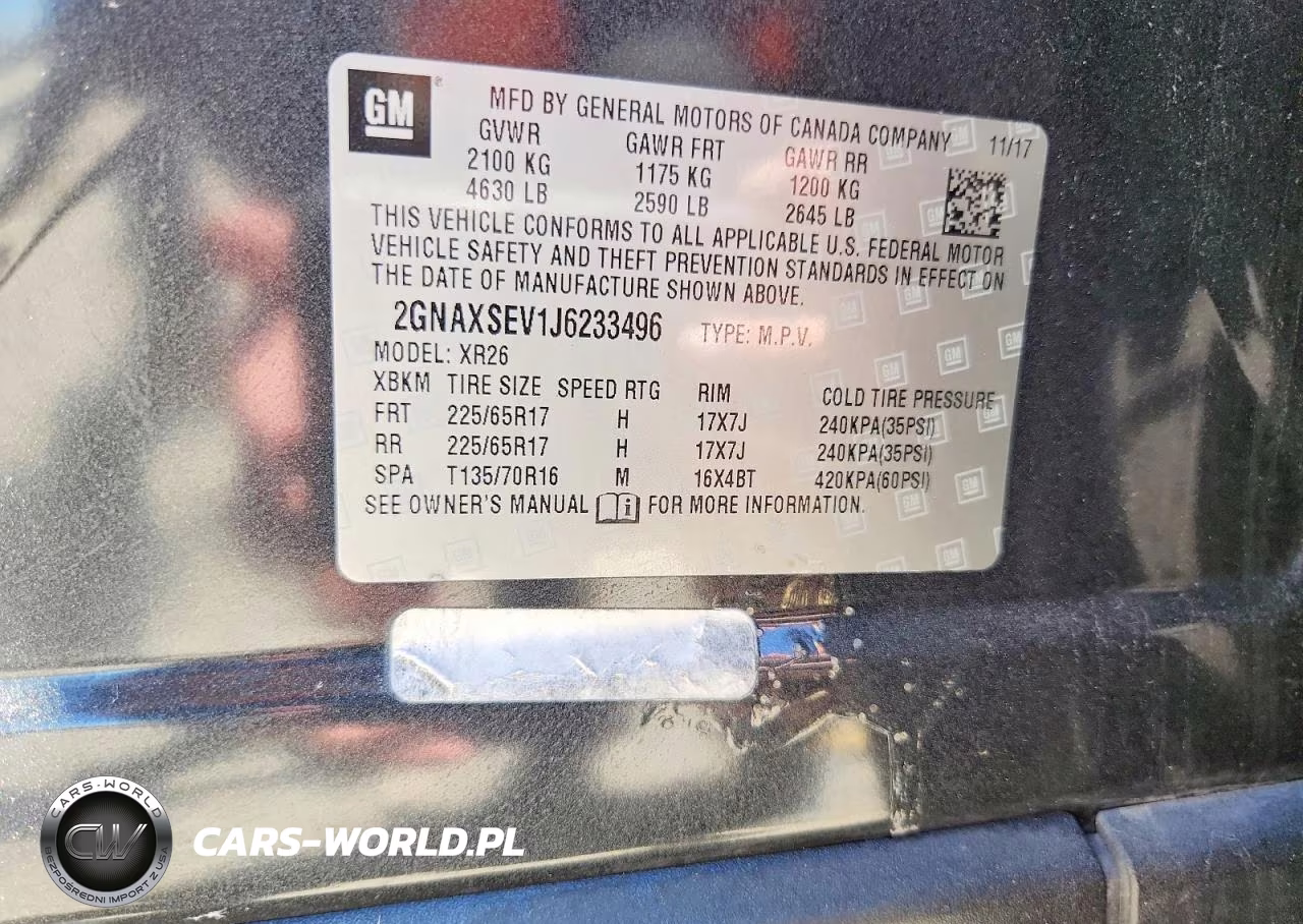 2018 Chevrolet Equinox Lt VIN:2GNAXSEV1J6233496 - 12