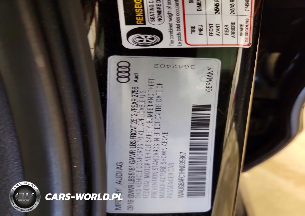 2017 Audi A6 Premium Plus VIN:WAUG8AFC1HN039867 - 12