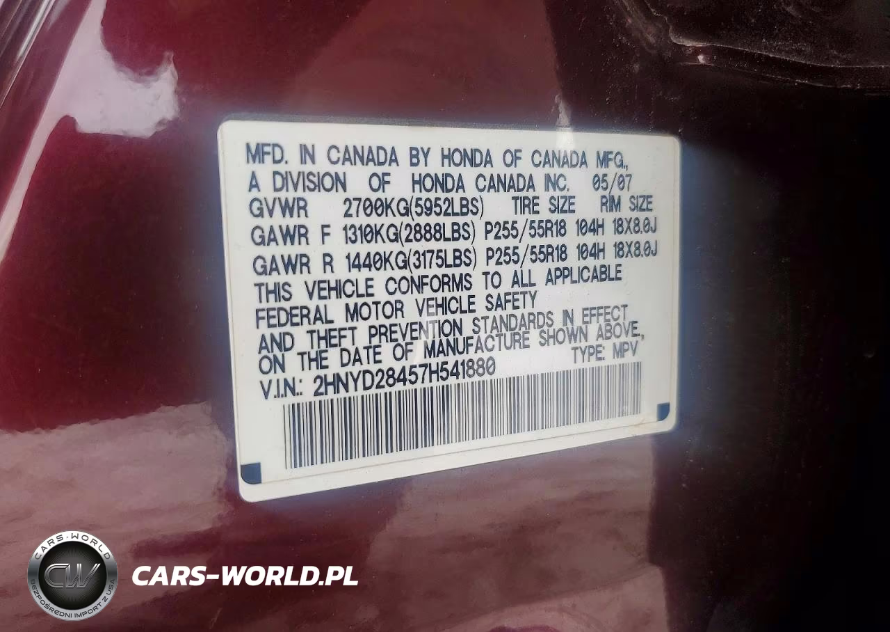 2007 Acura Mdx Technology VIN:2HNYD28457H541880 - 13