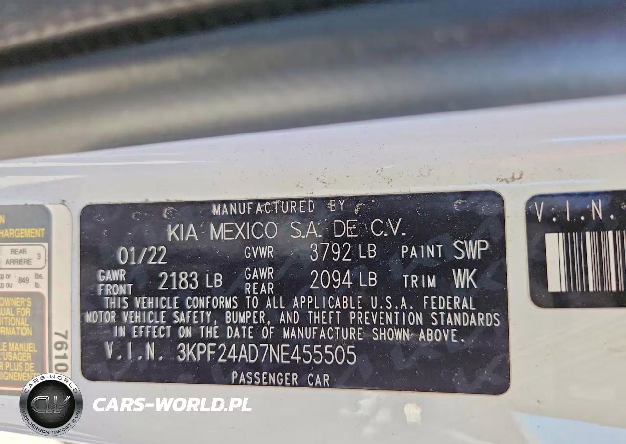 2022 Kia Forte Lxs VIN:3KPF24AD7NE455505 - 12