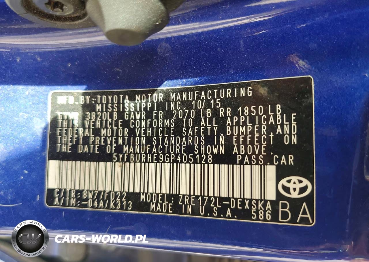 2016 Toyota Corolla S Plus VIN:5YFBURHE9GP405128 - 12