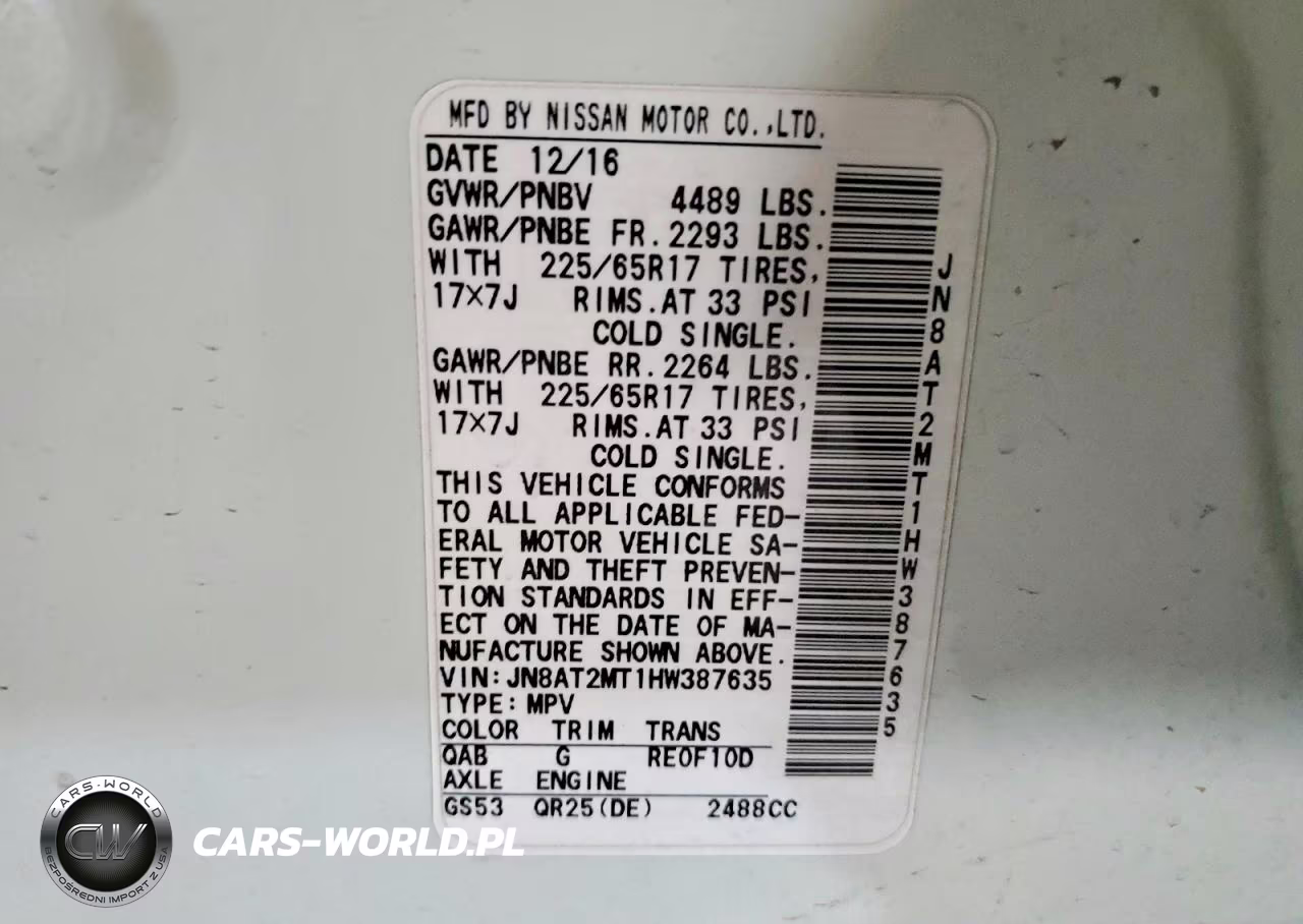 2017 Nissan Rogue Sv VIN:JN8AT2MT1HW387635 - 12
