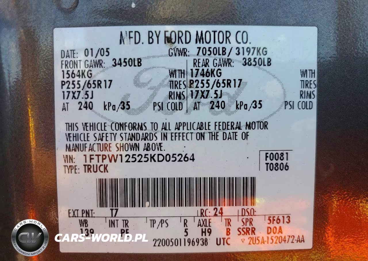 2005 Ford F150 Supercrew VIN:1FTPW12525KD05264 - 12