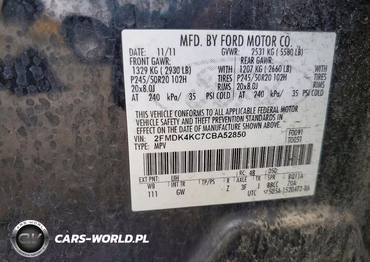2012 Ford Edge Limited VIN:2FMDK4KC7CBA52850 - 13