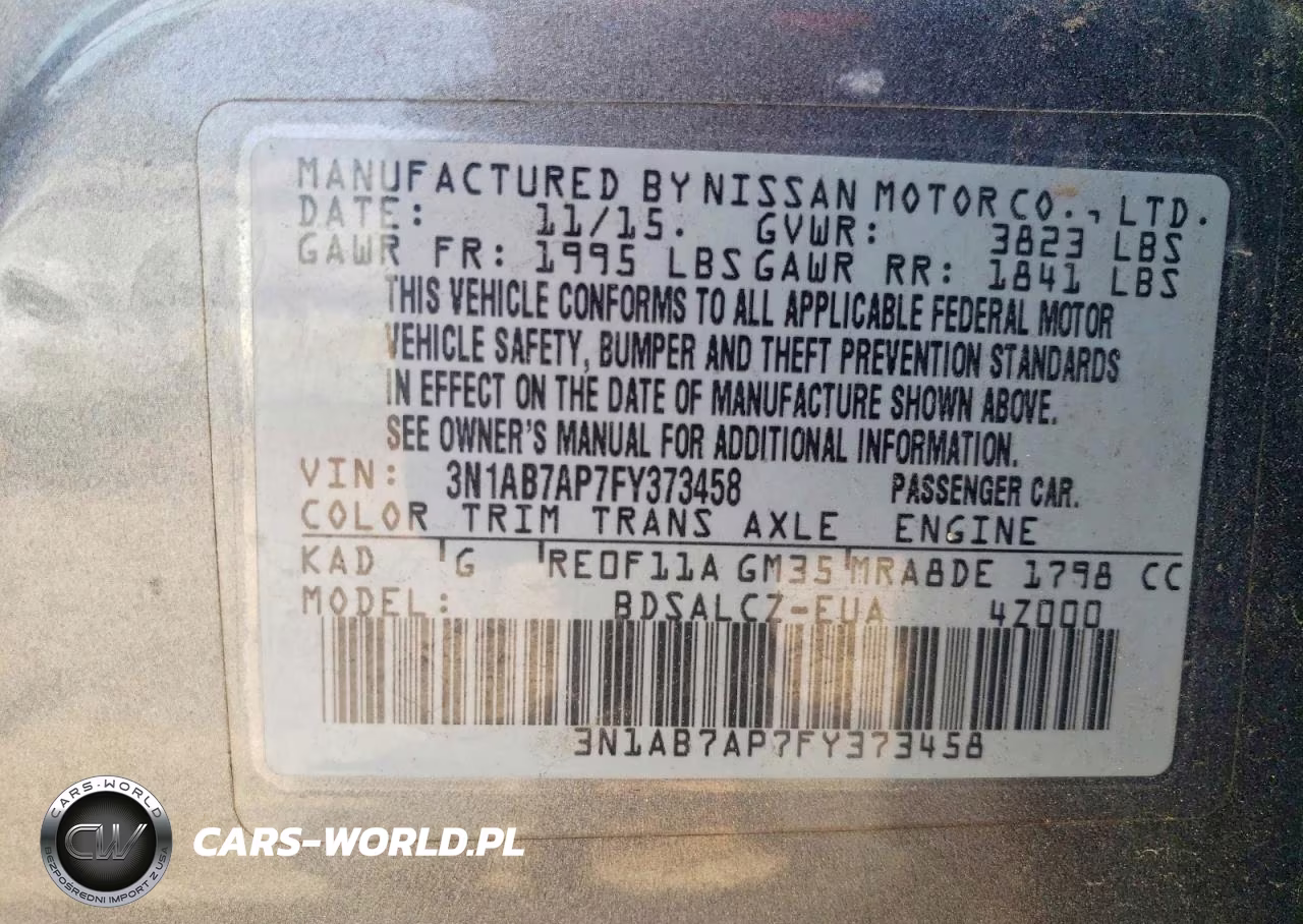 2015 Nissan Sentra S VIN:3N1AB7AP7FY373458 - 12