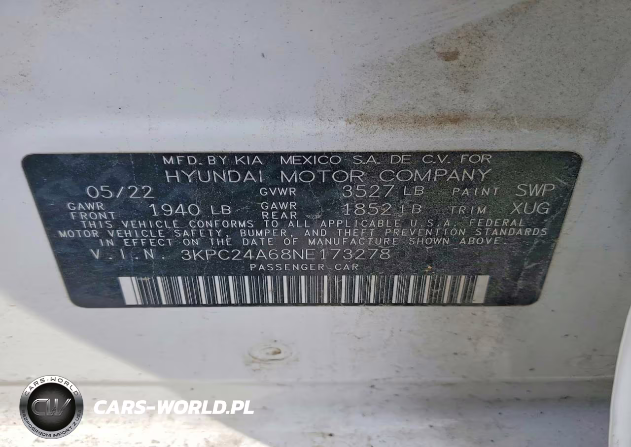2022 Hyundai Accent Sel VIN:3KPC24A68NE173278 - 12