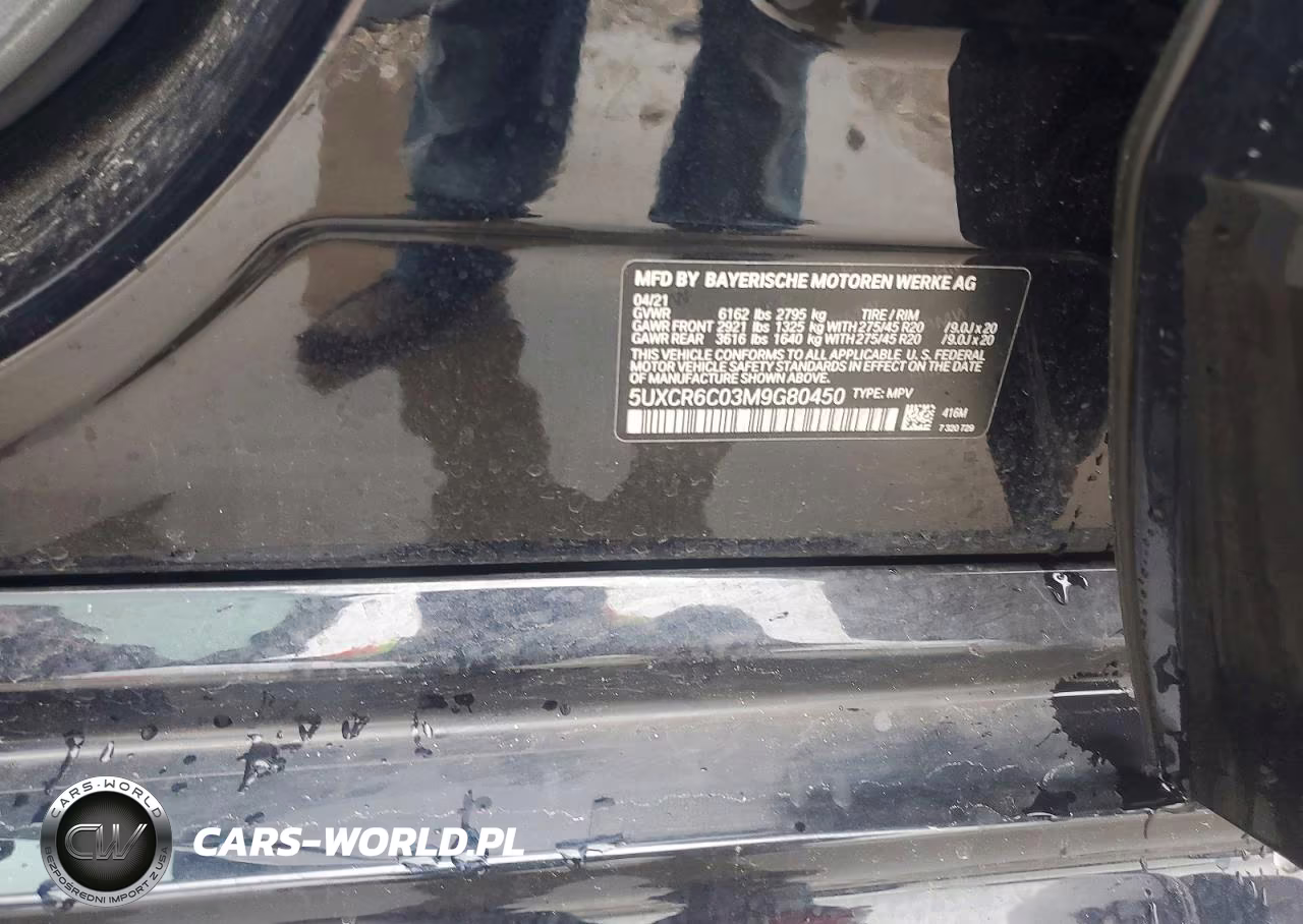 2021 BMW X5 xDrive40I VIN:5UXCR6C03M9G80450 - 12