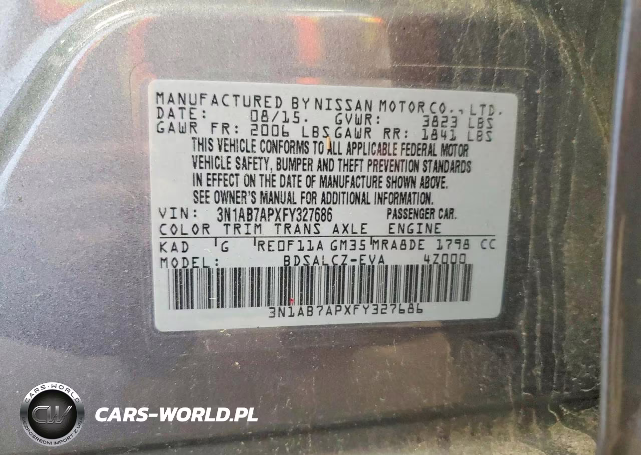 2015 Nissan Sentra S VIN:3N1AB7APXFY327686 - 12