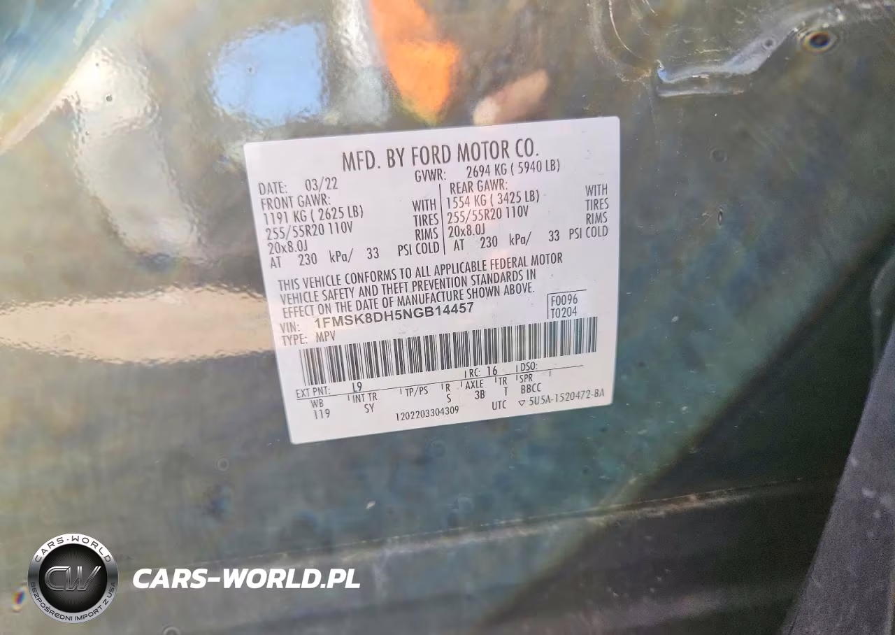 2022 Ford Explorer Xlt VIN:1FMSK8DH5NGB14457 - 14