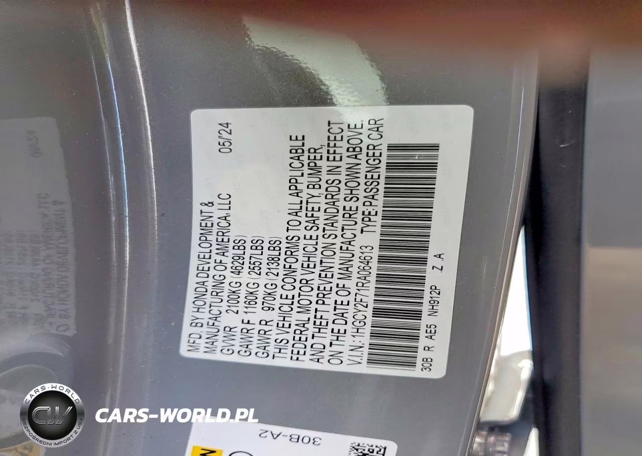 2024 Honda Accord Hybrid Sport-L VIN:1HGCY2F71RA064613 - 13