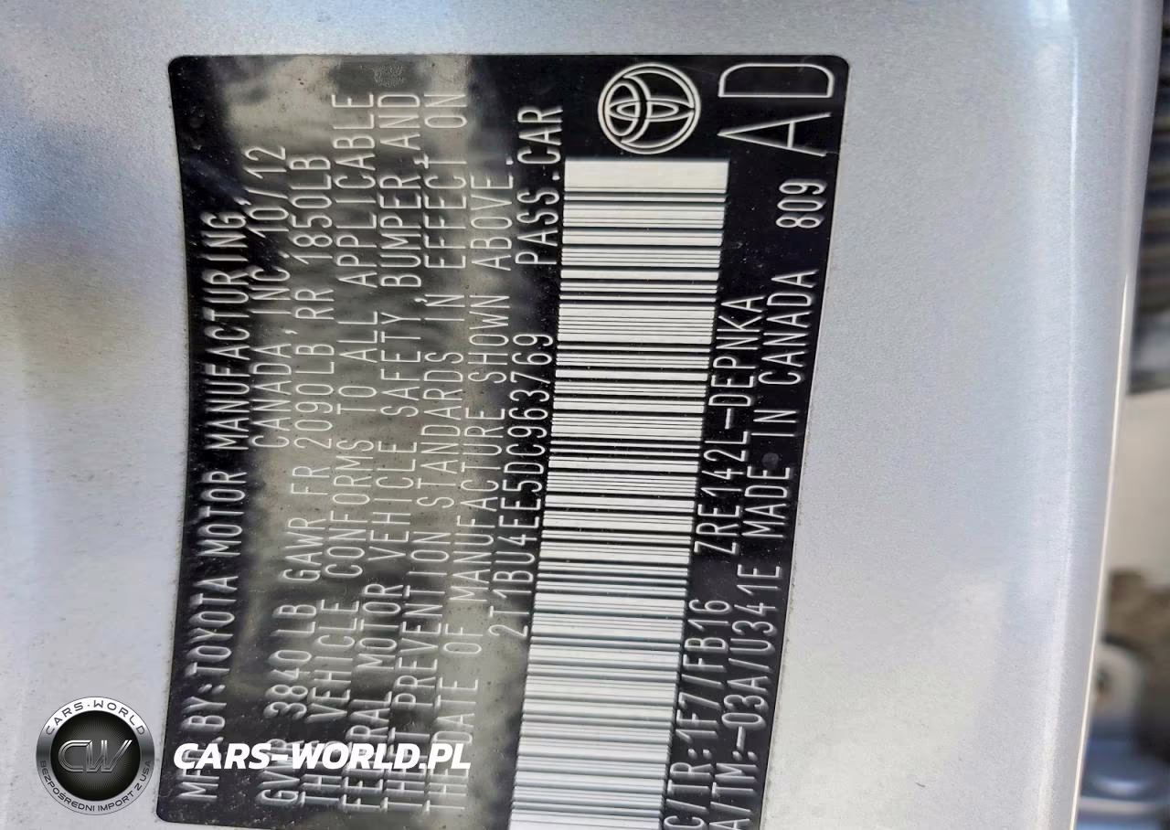 2013 Toyota Corolla Le VIN:2T1BU4EE5DC963769 - 12