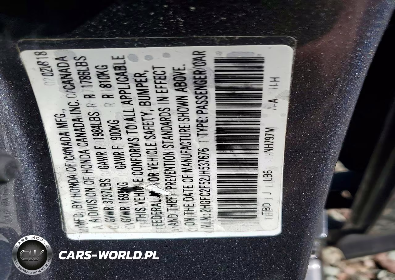 2018 Honda Civic Lx VIN:2HGFC2F52JH537676 - 12