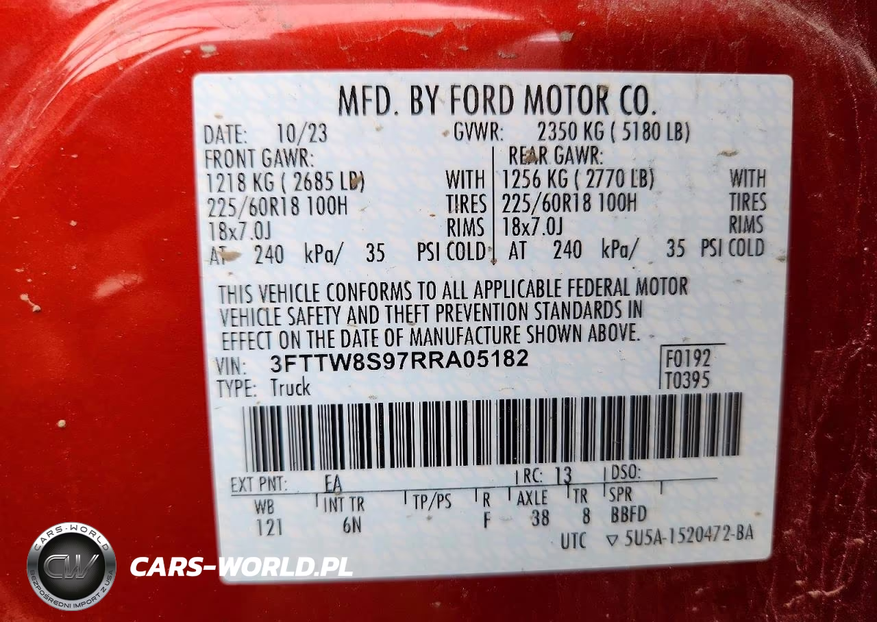 2024 Ford Maverick Lariat VIN:3FTTW8S97RRA05182 - 12
