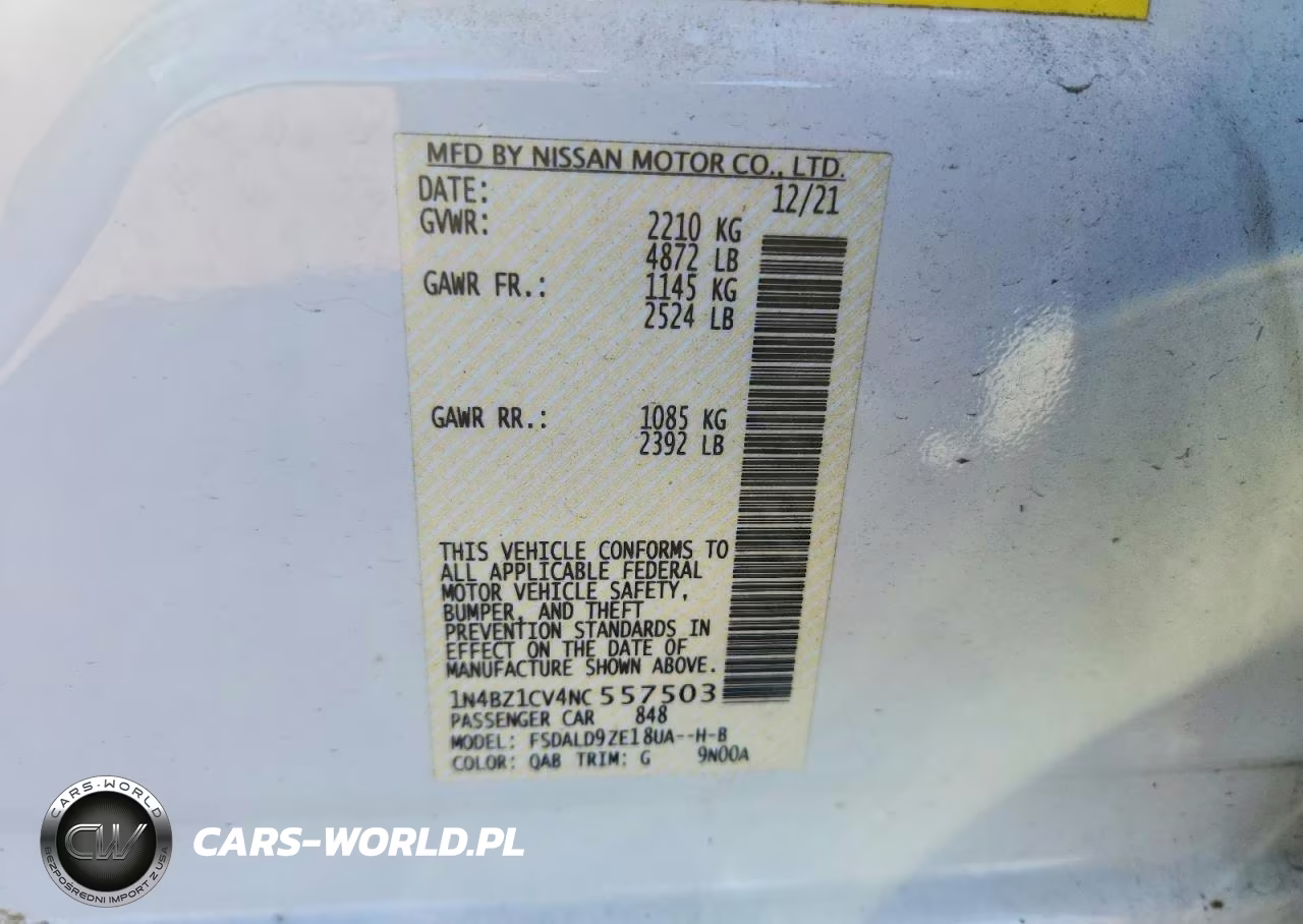 2022 Nissan Leaf Sv Plus VIN:1N4BZ1CV4NC557503 - 12