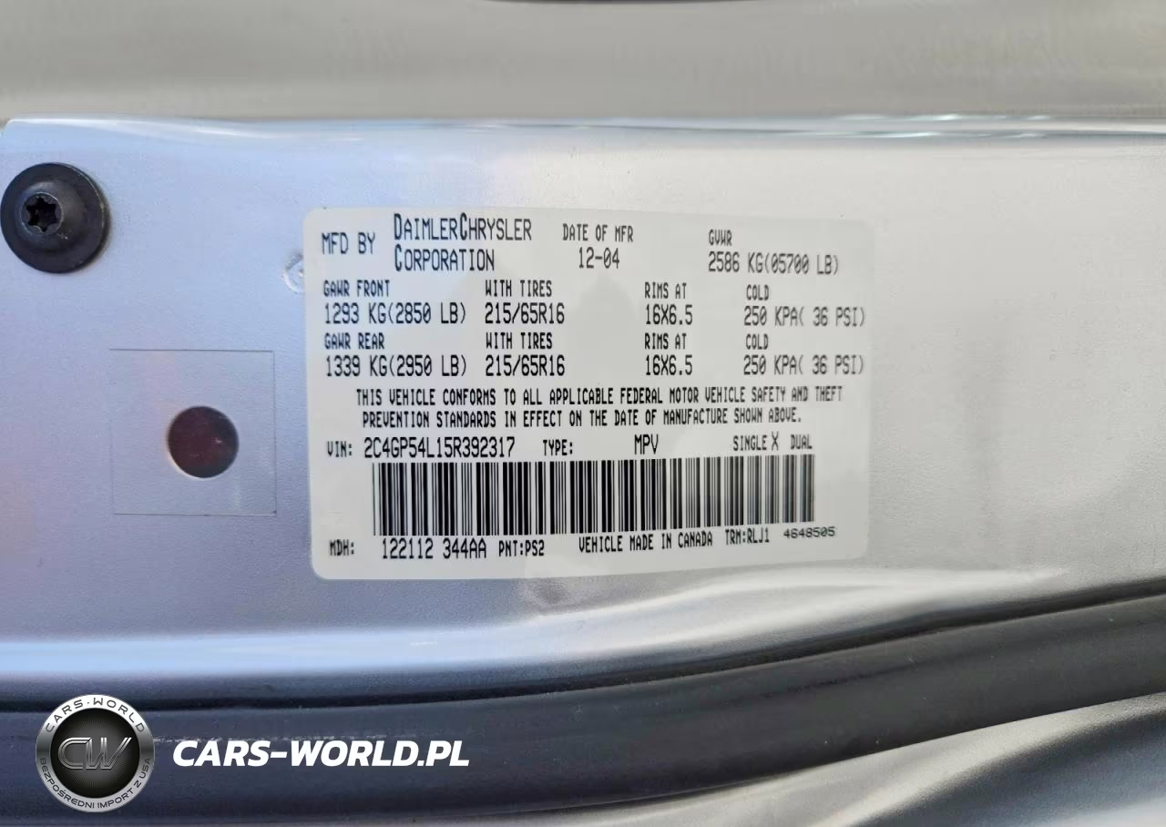 2005 Chrysler Town & Country Touring VIN:2C4GP54L15R392317 - 13