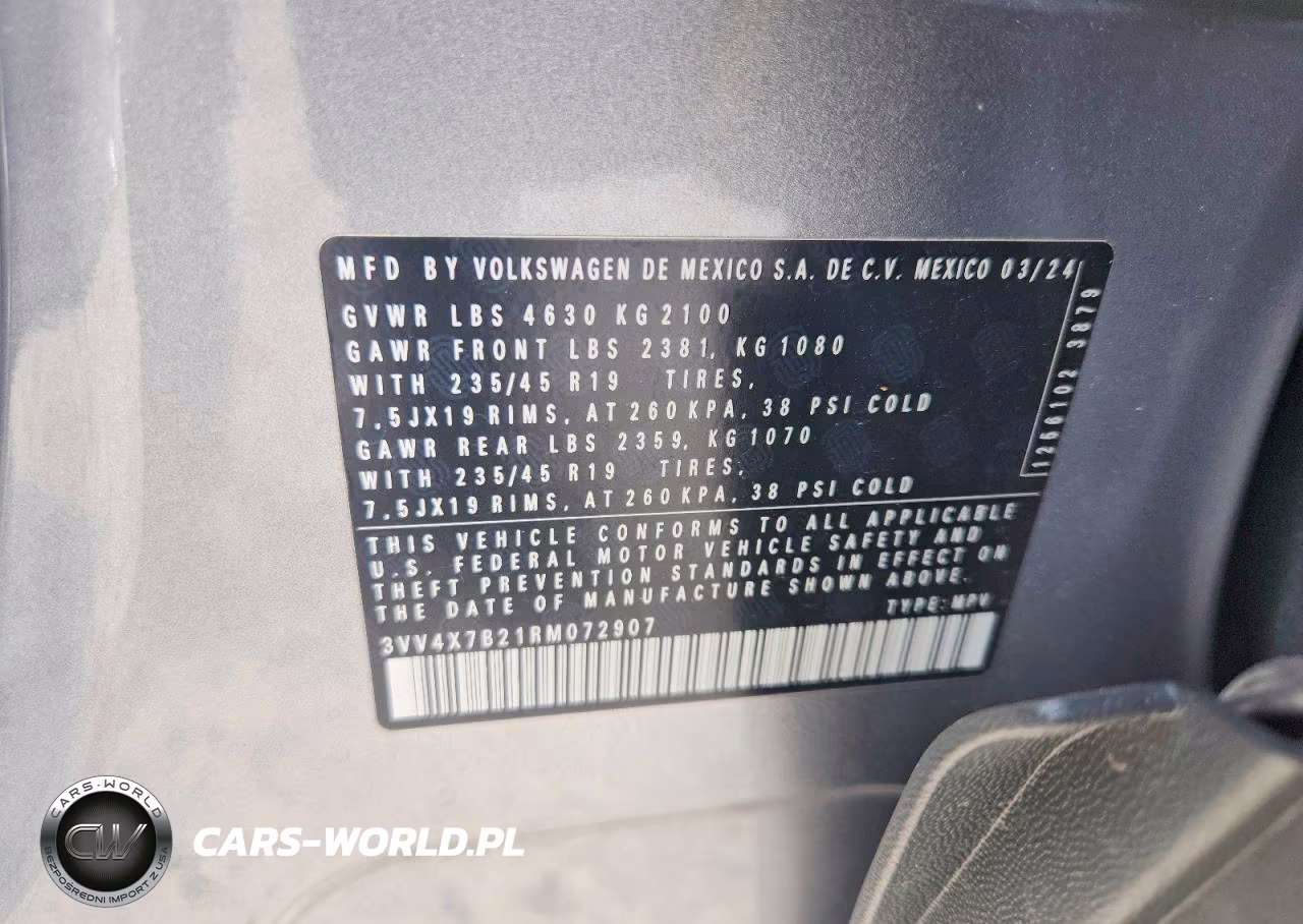 2024 Volkswagen Taos Sel VIN:3VV4X7B21RM072907 - 13
