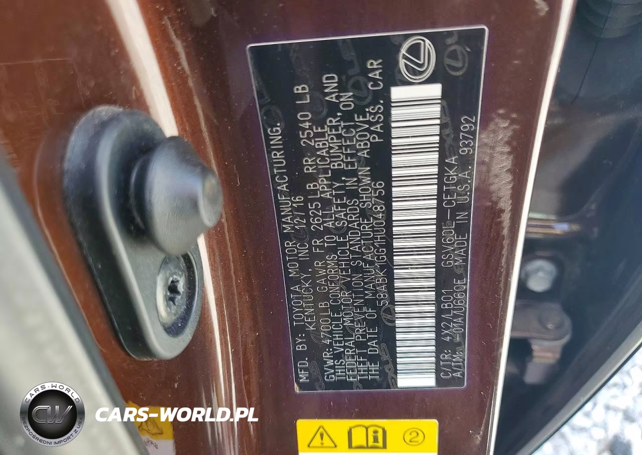 2017 Lexus Es 350 VIN:58ABK1GG1HU048756 - 12