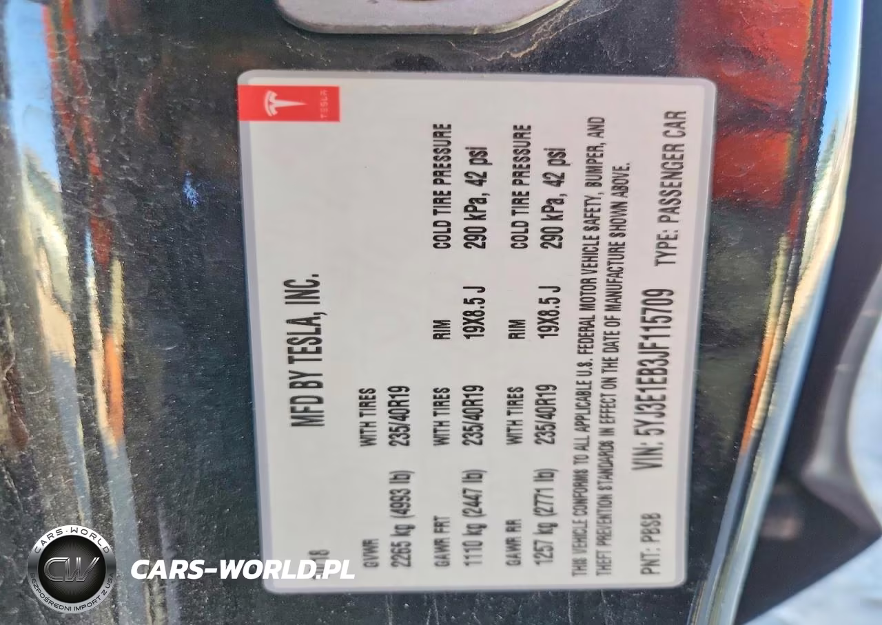 2018 Tesla Model 3 VIN:5YJ3E1EB3JF115709 - 12