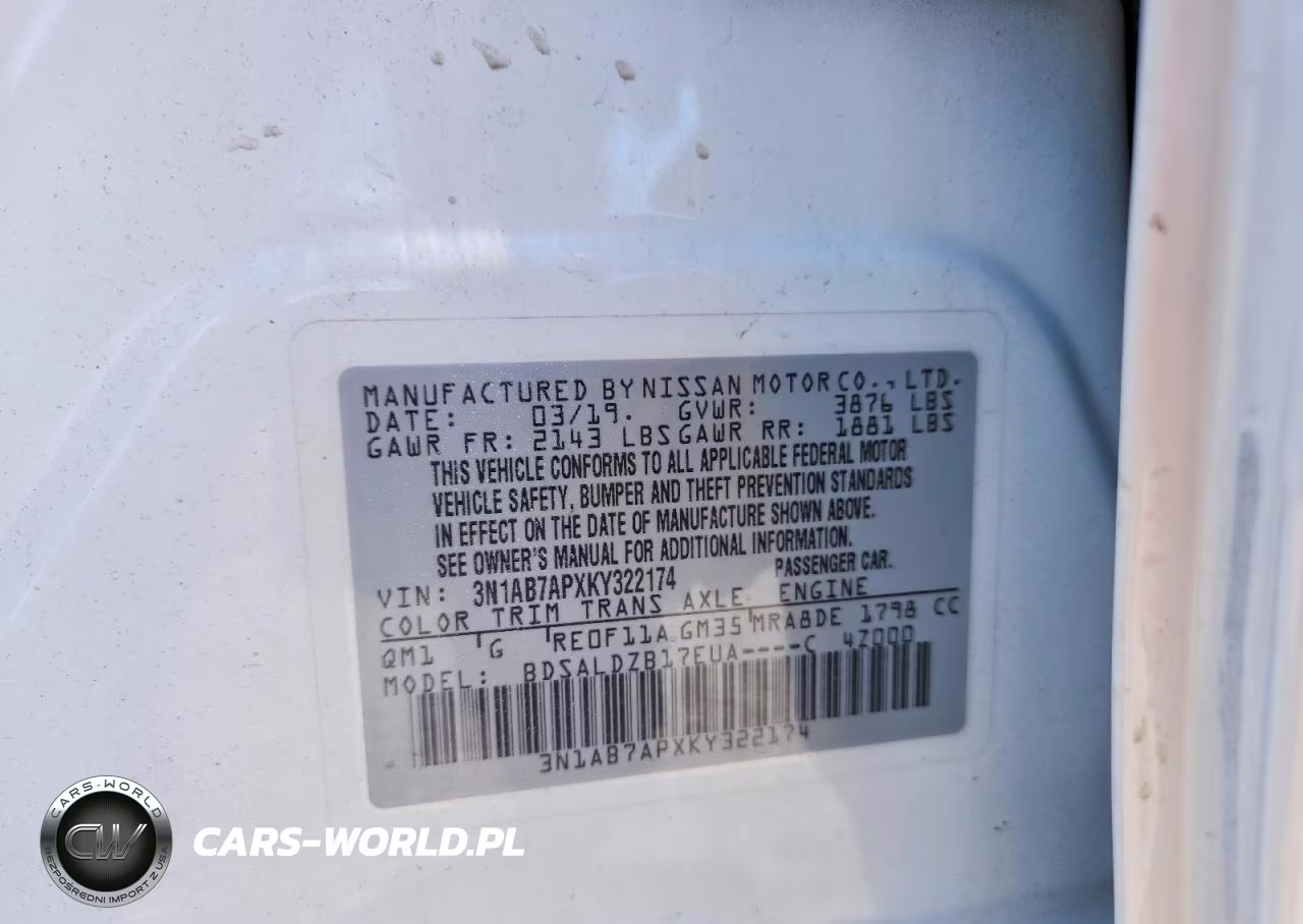2019 Nissan Sentra Sv VIN:3N1AB7APXKY322174 - 12