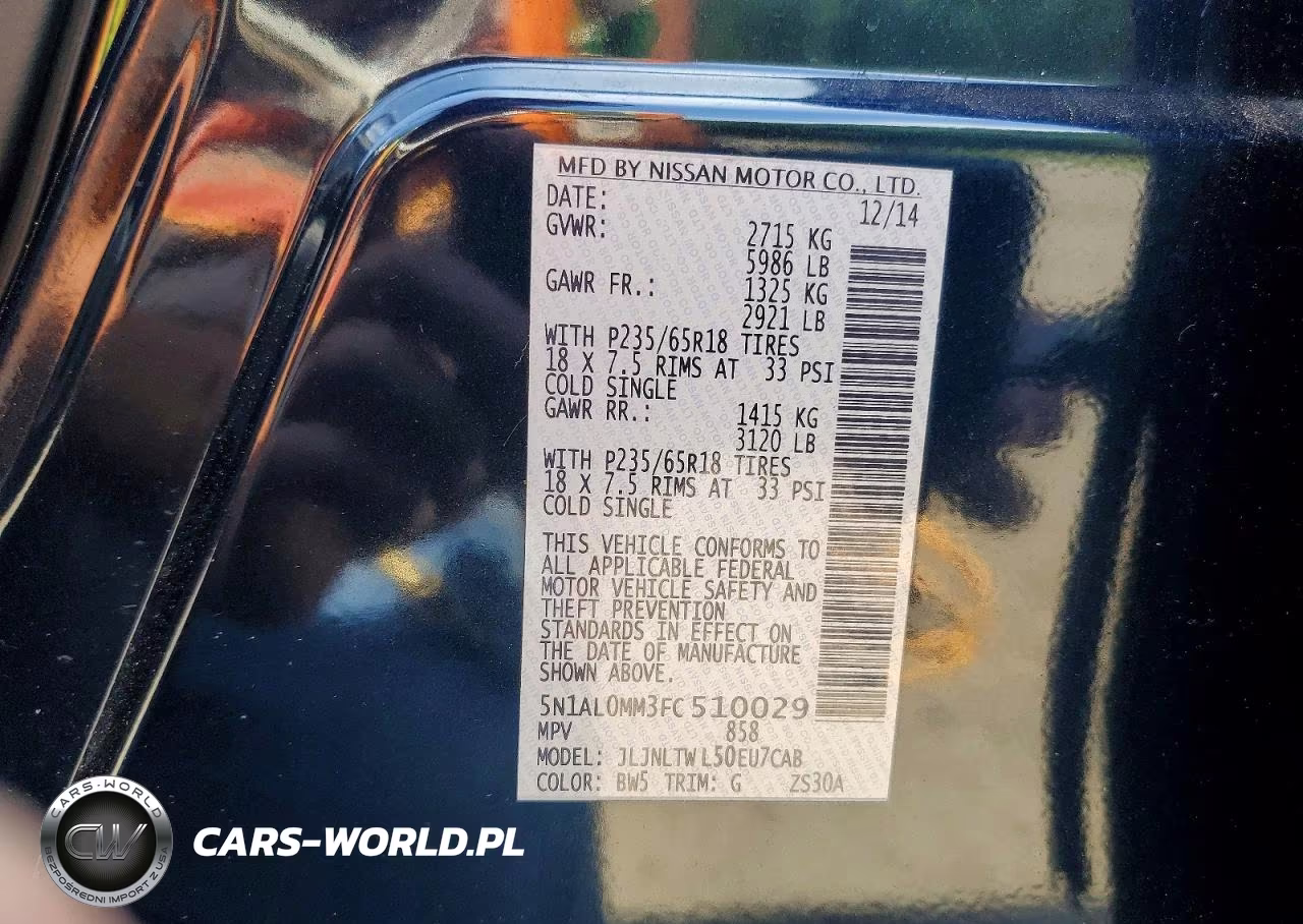 2015 Infiniti Qx60 Base VIN:5N1AL0MM3FC510029 - 14