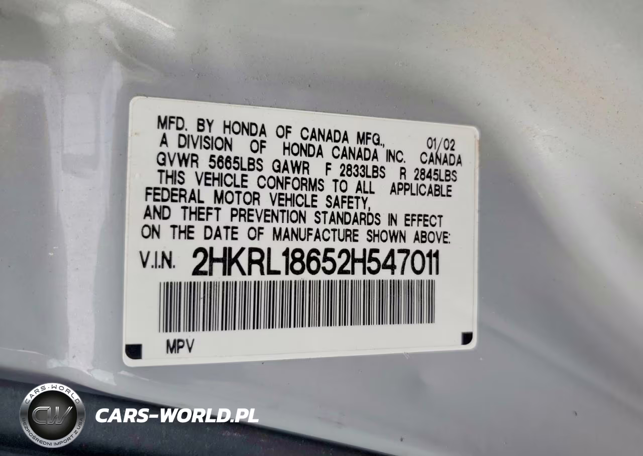 2002 Honda Odyssey Ex VIN:2HKRL18652H547011 - 13