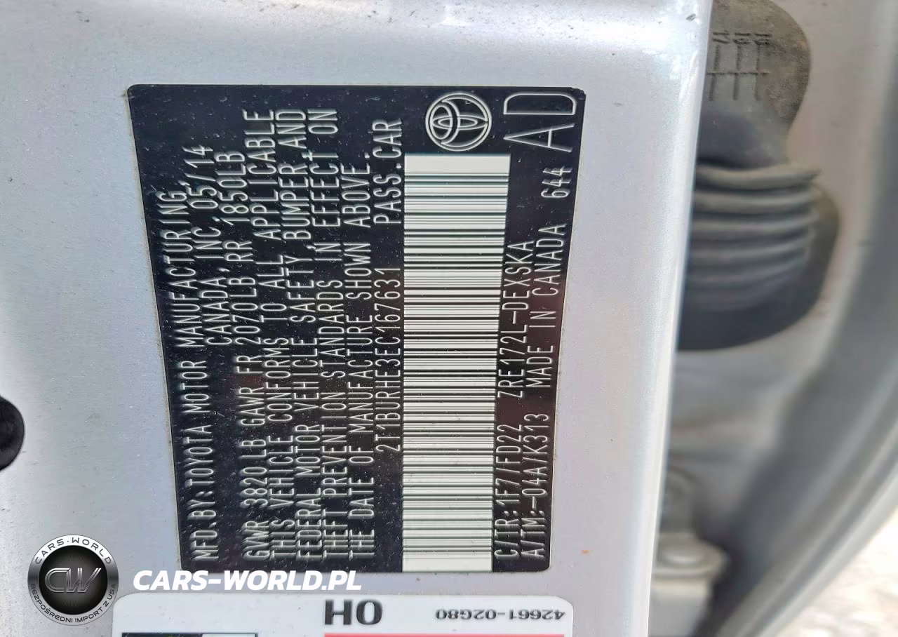 2014 Toyota Corolla S Plus VIN:2T1BURHE3EC167631 - 12
