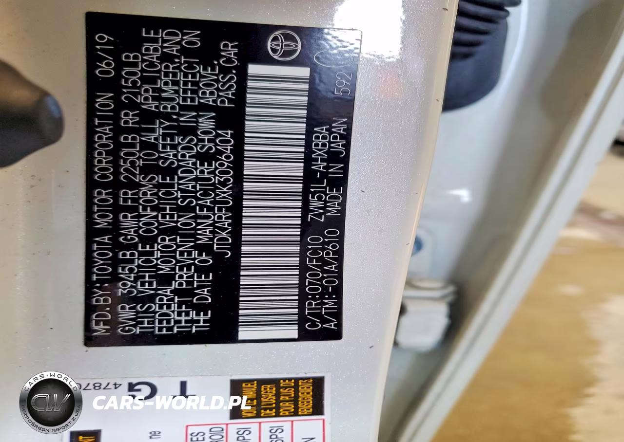 2019 Toyota Prius L Eco VIN:JTDKARFUXK3096404 - 12