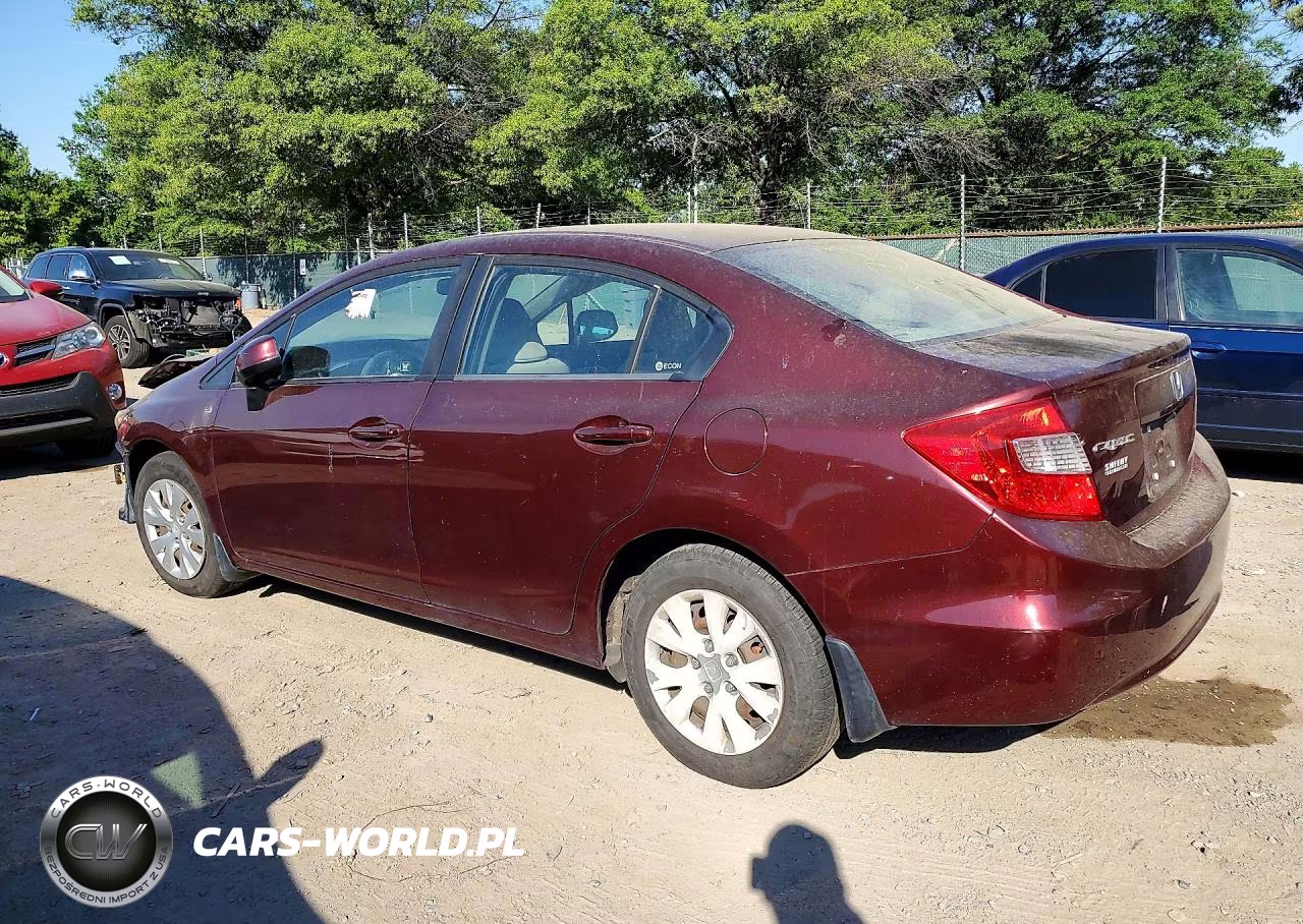 2012 Honda Civic Lx VIN:19XFB2F54CE061737 - 2