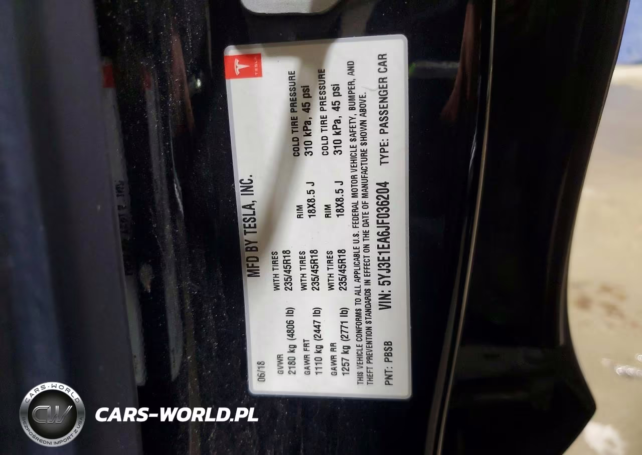 2018 Tesla Model 3 VIN:5YJ3E1EA6JF036204 - 13
