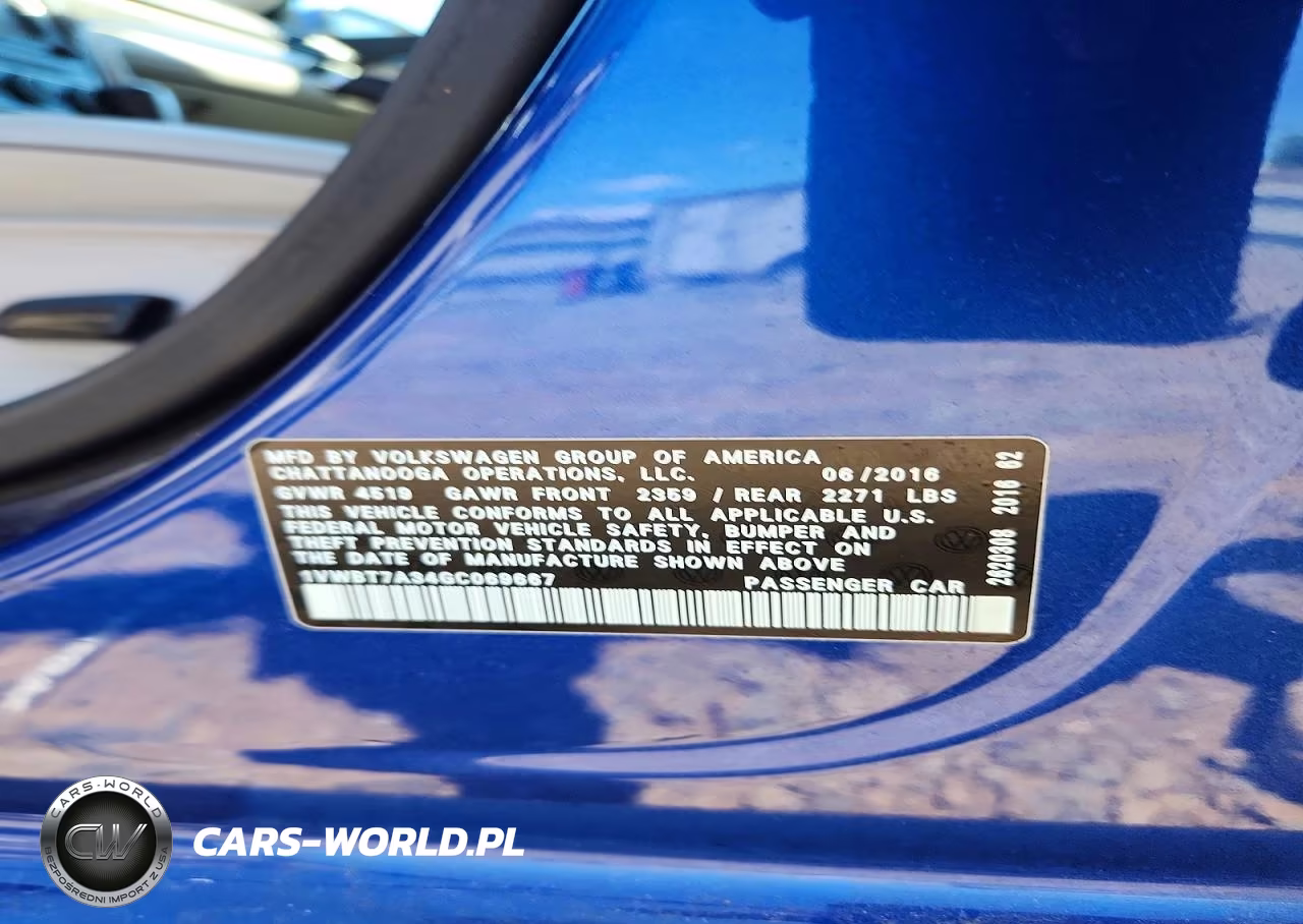 2016 Volkswagen Passat Se VIN:1VWBT7A34GC069667 - 12