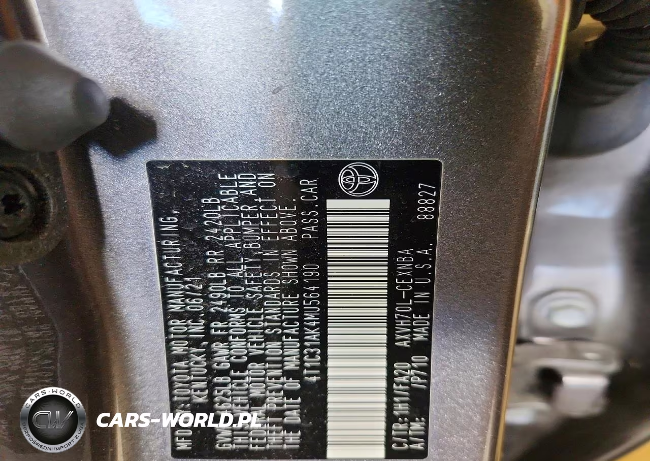 2021 Toyota Camry Le VIN:4T1C31AK4MU564190 - 12