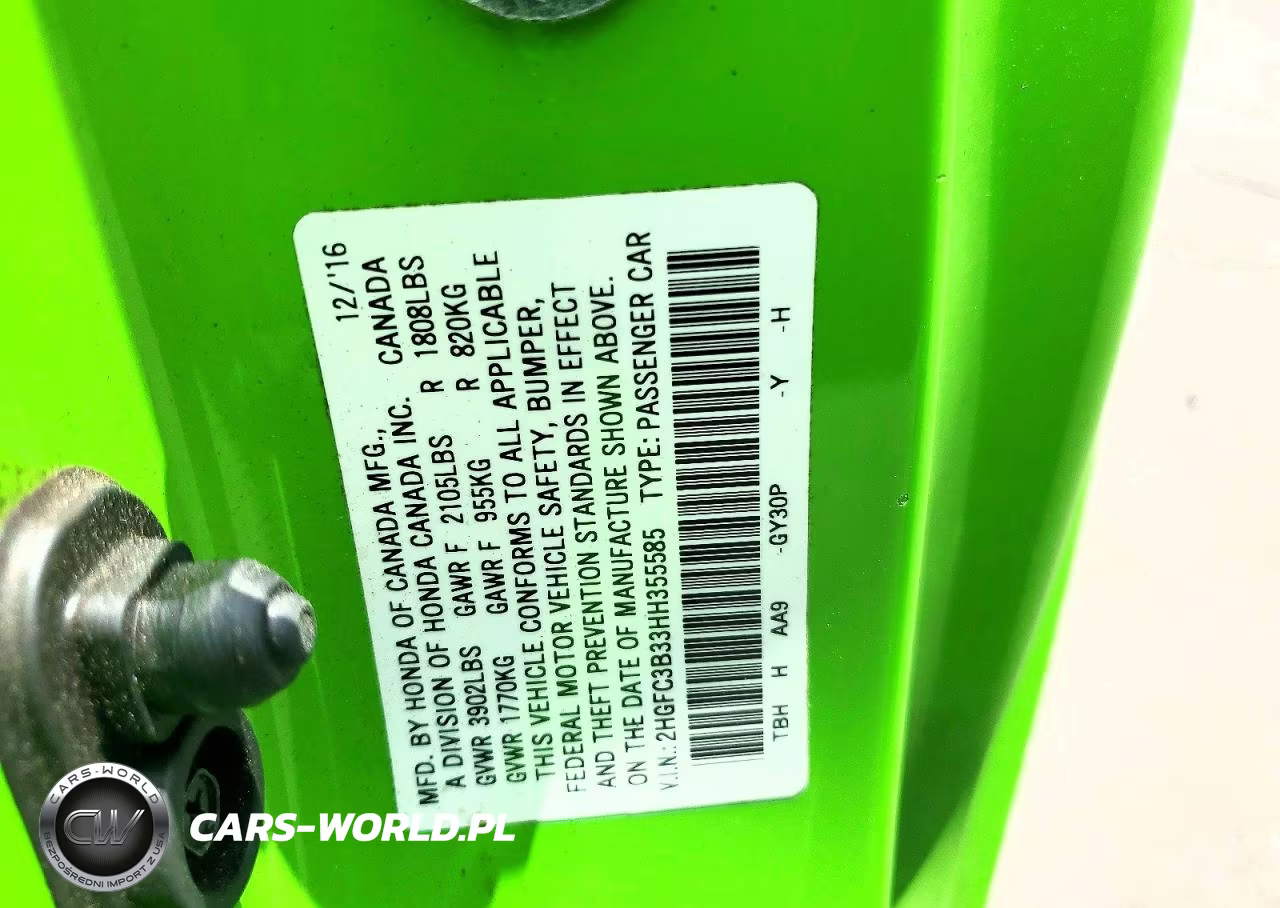 2017 Honda Civic Ex VIN:2HGFC3B33HH355585 - 12