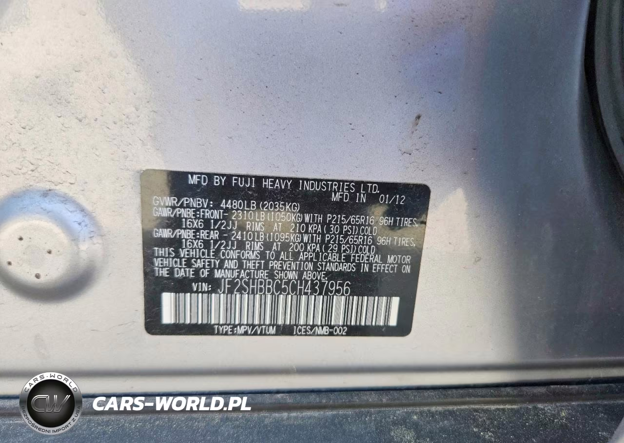 2012 Subaru Forester 2.5X VIN:JF2SHBBC5CH437956 - 13