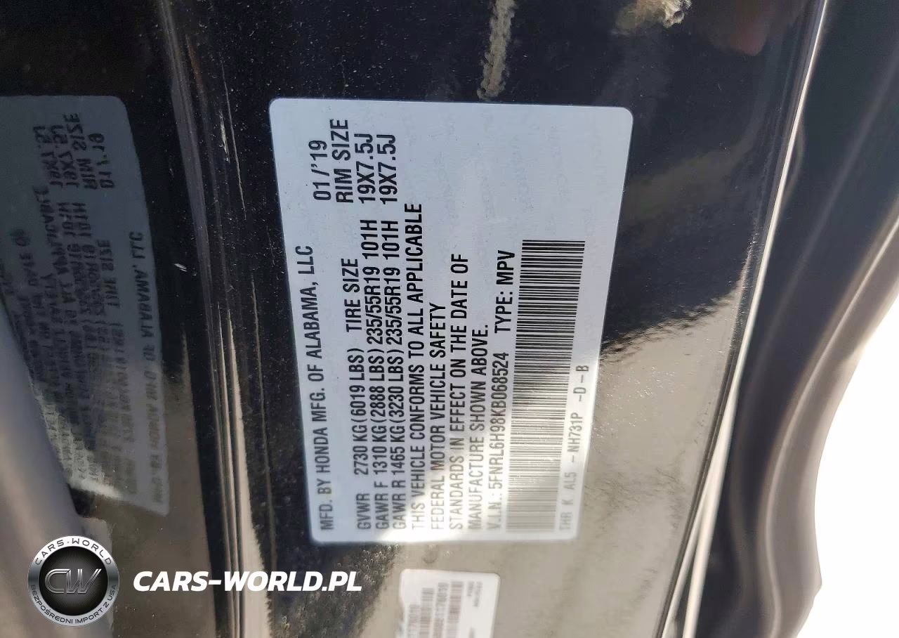 2019 Honda Odyssey Elite VIN:5FNRL6H98KB068524 - 13