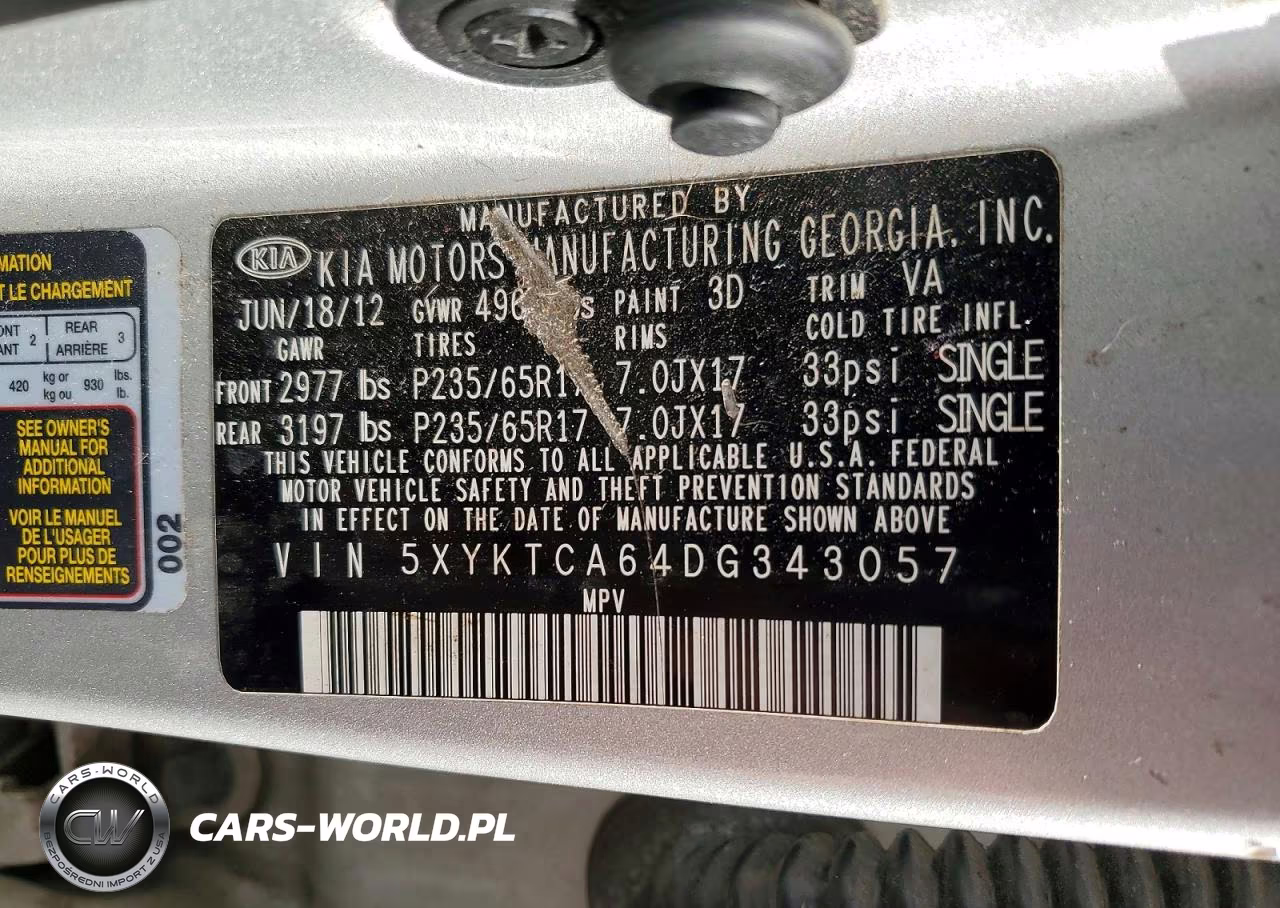 2013 Kia Sorento Lx VIN:5XYKTCA64DG343057 - 13