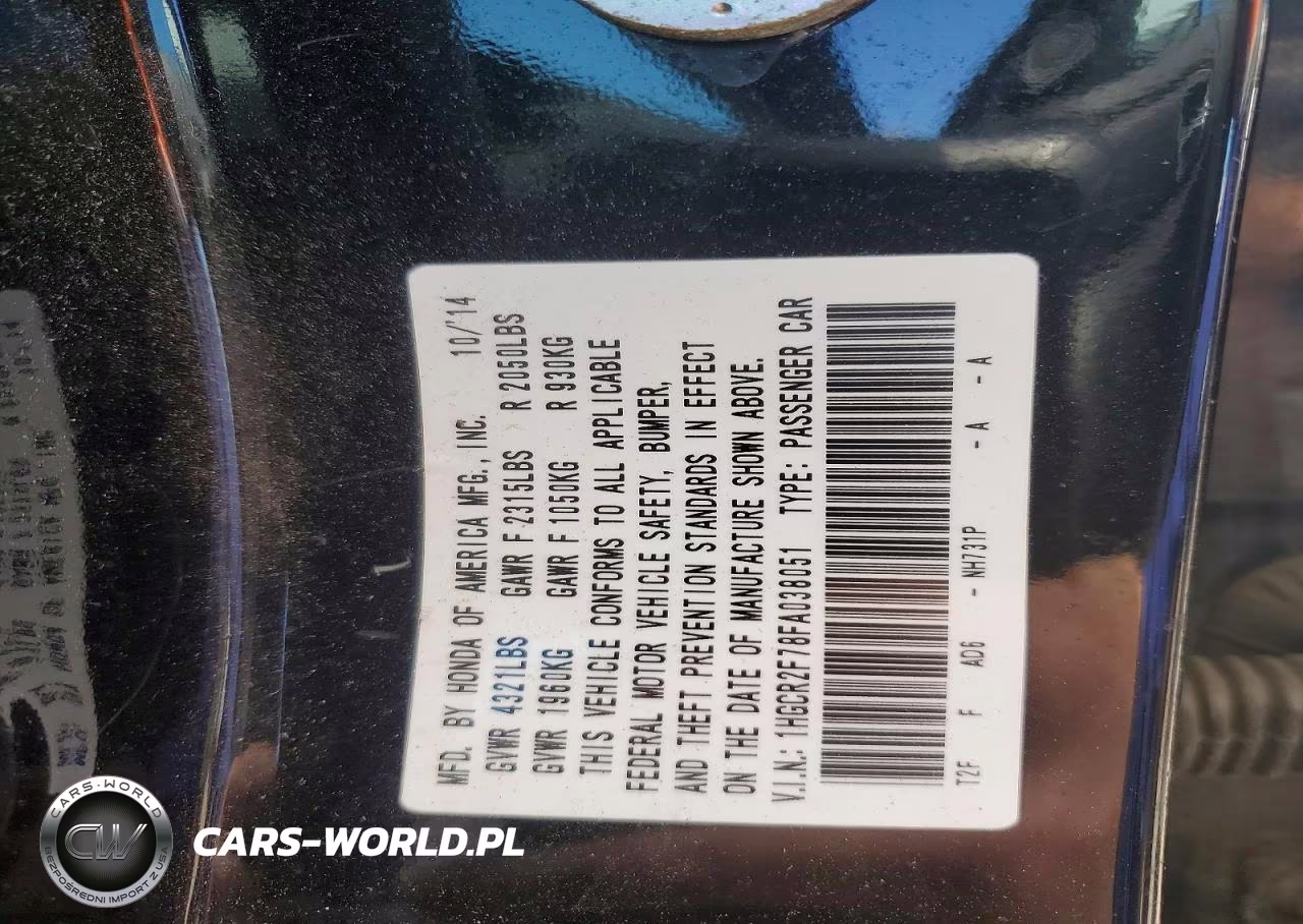 2015 Honda Accord Ex VIN:1HGCR2F78FA038051 - 12