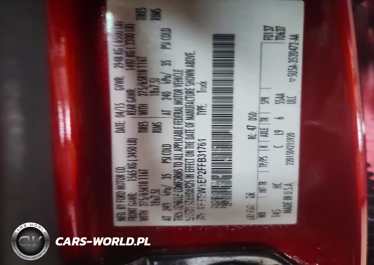 2015 Ford F150 Supercrew VIN:1FTEW1EP2FFB31761 - 12