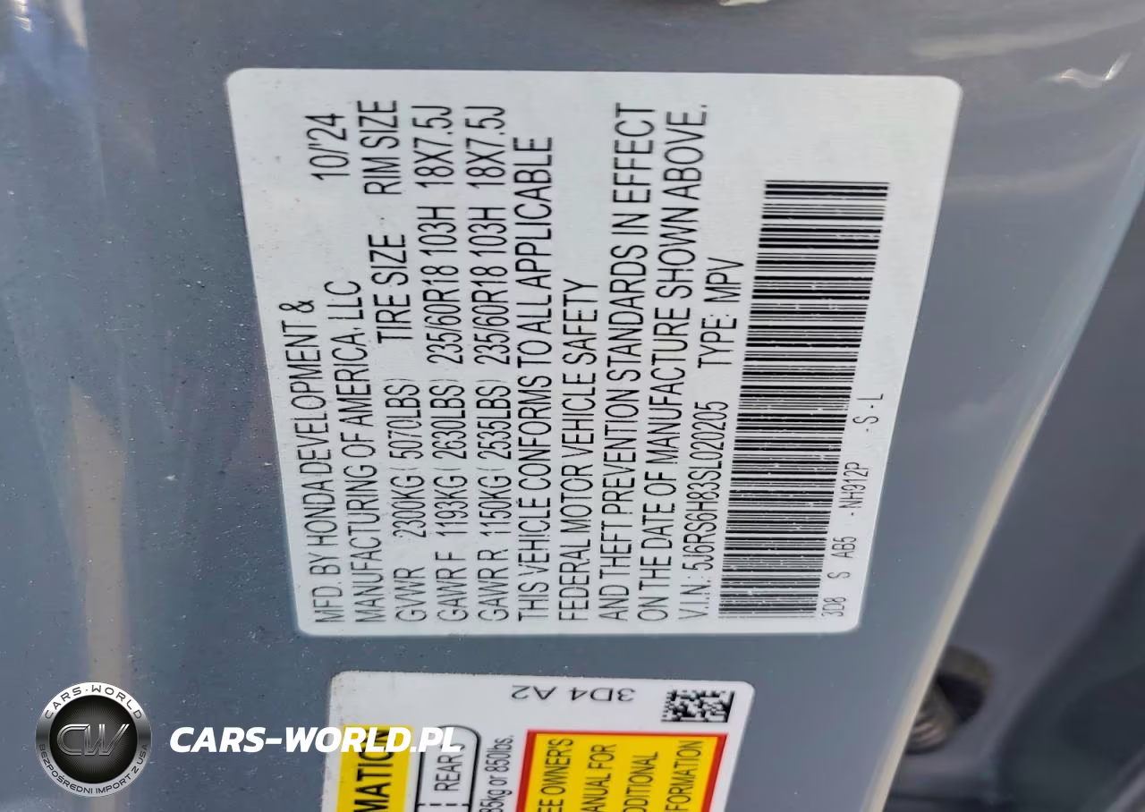 2025 Honda Cr-V Sport-L VIN:5J6RS6H83SL020205 - 12