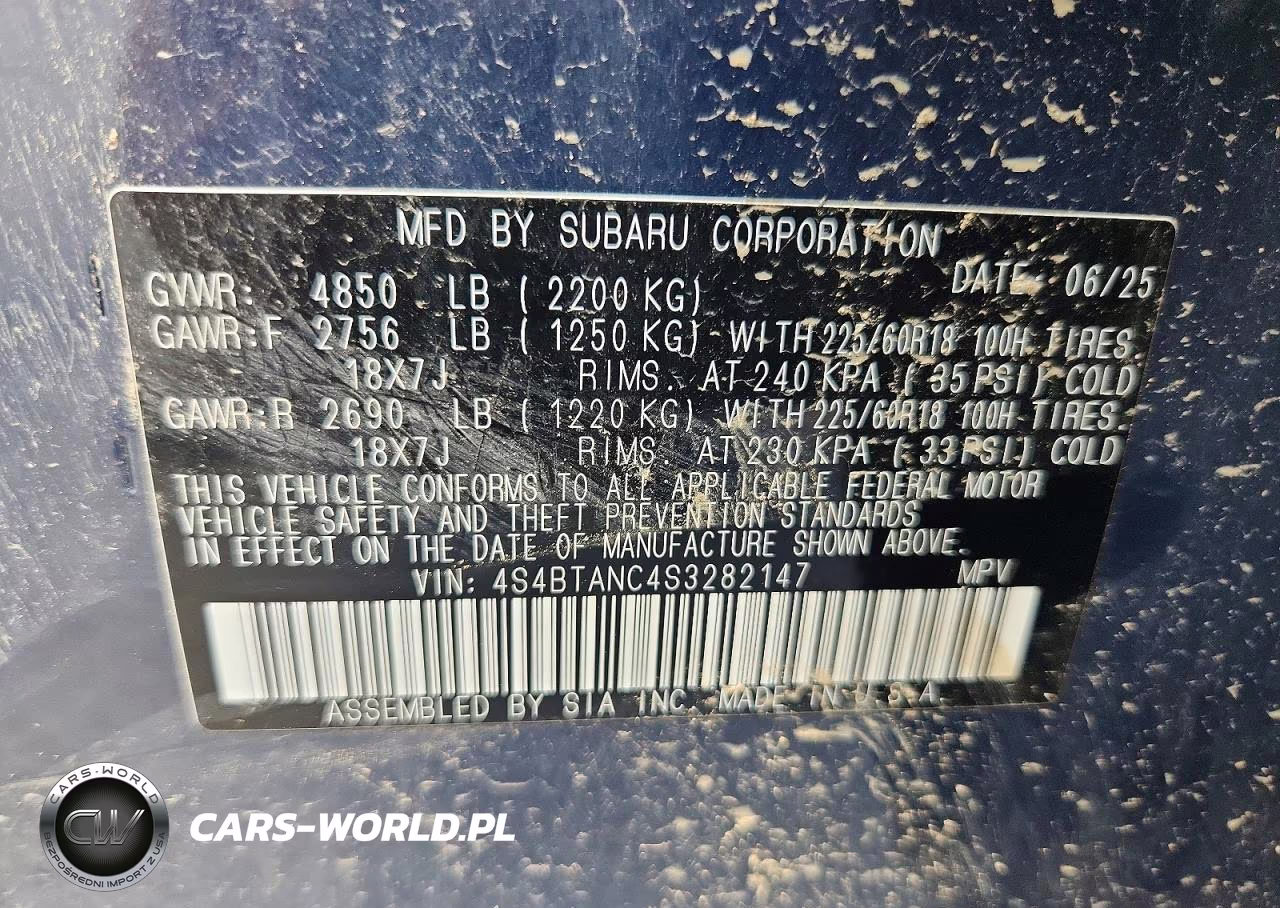 2025 Subaru Outback Limited VIN:4S4BTANC4S3282147 - 14