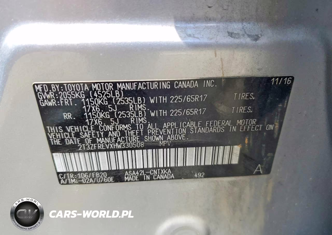 2017 Toyota Rav4 Le VIN:2T3ZFREVXHW330508 - 13